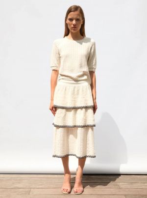 POINTELLE KNIT ELBOW  NATURELLE