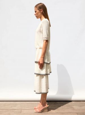 POINTELLE KNIT ELBOW  NATURELLE