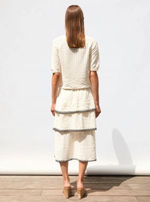 POINTELLE KNIT ELBOW  NATURELLE
