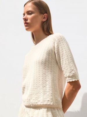 POINTELLE KNIT ELBOW  NATURELLE