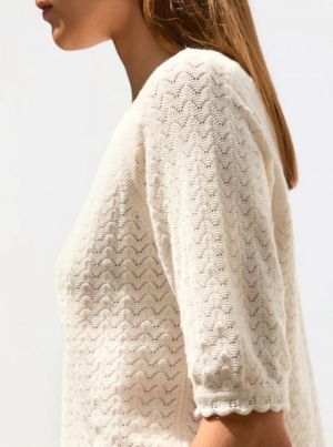 POINTELLE KNIT ELBOW  NATURELLE