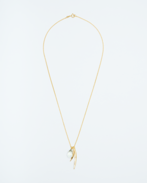 NECKL LEAVES GREEN AMETHYST GOLD PLATED