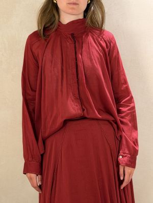 COTTON SILK VOILE TURTLENECK B POMEGRANATE 250