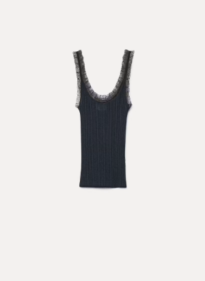 CHIC VISCOSE WOOL LACE DETAILS NOTTE F50A