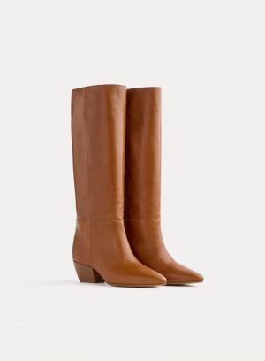 LEATHER HIGH BOOTS CUOIO 3011