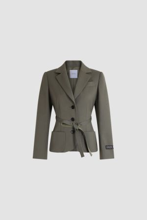 BELTED SINGLE BREASTED JACKET  IVY GREEN 758G