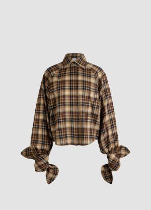 BOW SLEEVE BLOUSE CHESTNUT HERITA