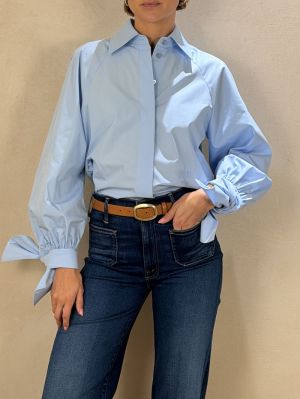 BOW SLEEVE BLOUSE POLAR SKY 646B