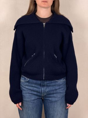 RIB ZIPPED BLOUSON NIGHT BLUE 698N