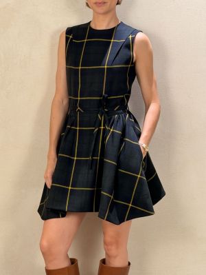 HANDKERCHIEF MINI DRESS PINE GREEN TART