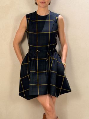 HANDKERCHIEF MINI DRESS PINE GREEN TART