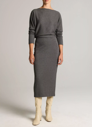 COZY OFF SHOULDER MIDI DRESS 086DHG