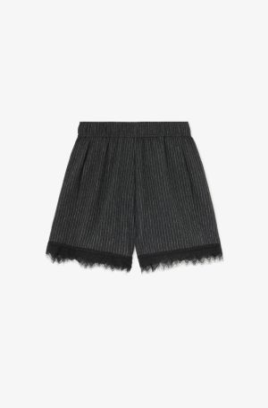 PINSTRIPE FLANNEL LACE SHORTS PHANTOM 252