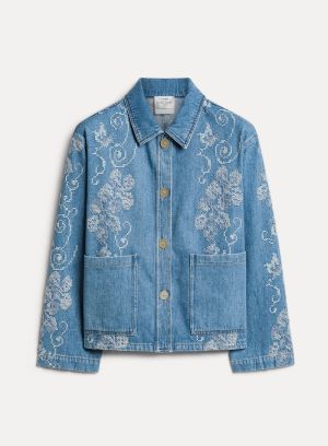 EMBROIDERED CAVALRY DENIM WORK BLUE DENIM 4001