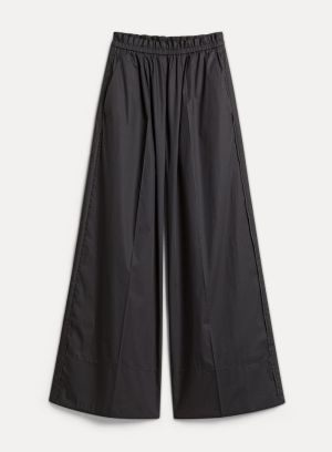 ORGANIC SILKY POPLINE PANTS NERO 8000