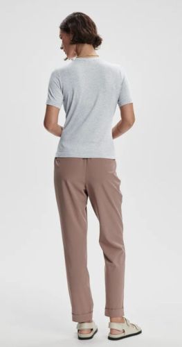 REGINA FITTED TEE LIGHT GREY MARL