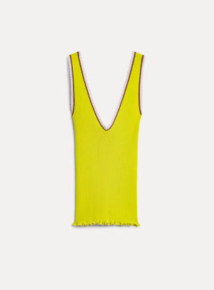 RIBBED STRETCH VISCOSE TANK TO CITRUS 1002