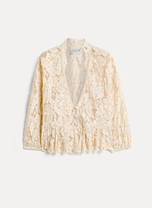 LACE CROPPED SHIRT SAND 0007