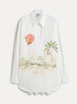 PARAISO PRINT POPLINE SHIRT ROSE BUD 2002